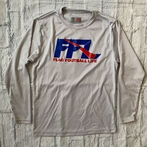 A4 youth boys M Longsleeve Crewneck loose fit athletic flag football shirt
